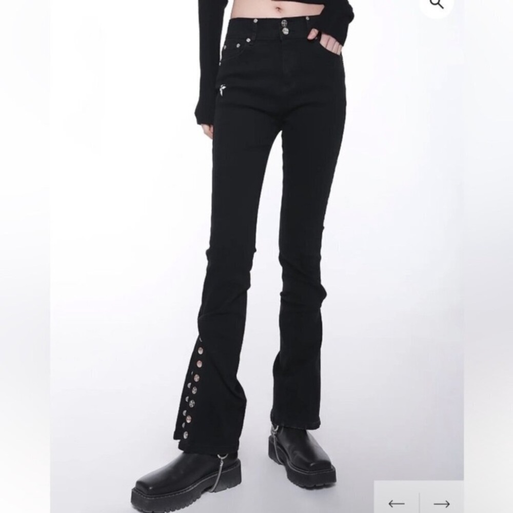 SMFK Mermaid Biker Jeans Women’s size 26 X 32 in Black